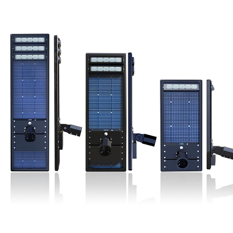 Slim blade-style ELS-DP solar street lights in three sizes